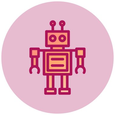 robot. Web simgesi basit illüstrasyon