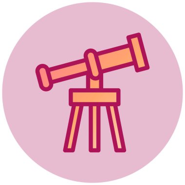 Teleskop. Web simgesi basit illüstrasyon