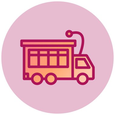 Otobüs. Web simgesi basit tasarım