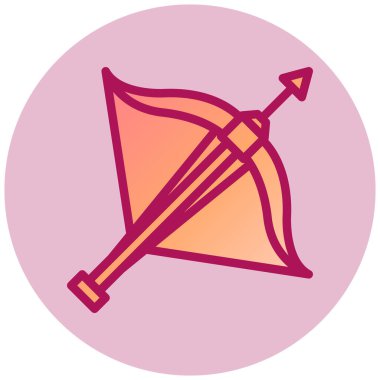 Okçuluk. Web simgesi basit illüstrasyon