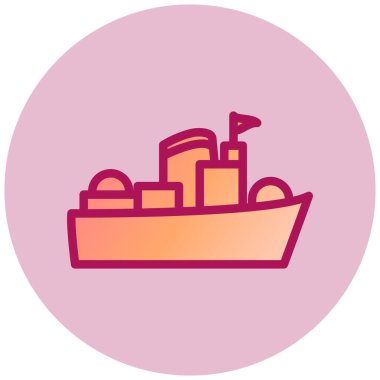 Gemi. Web simgesi basit illüstrasyon