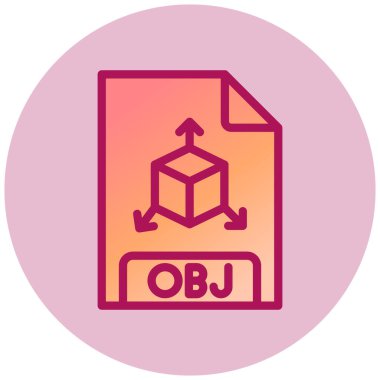 obj dosya biçimi simgesi, illüstrasyon 
