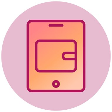 Dijital Cüzdan Modern ikon vektör illüstrasyonu