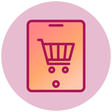 Mobil Alışveriş Modern ikon vektör çizimi