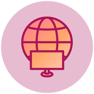 Global Ağ modern ikon vektör illüstrasyonu