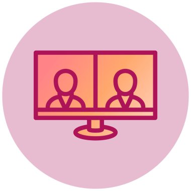 Çevrimiçi Buluşma Modern ikon vektör çizimi