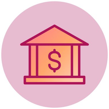 Banka. Web simgesi basit illüstrasyon