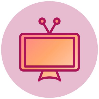 Televizyon. Web simgesi basit illüstrasyon