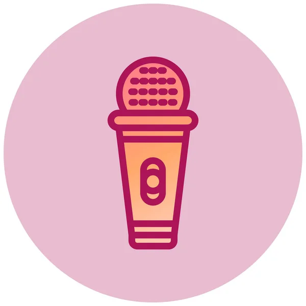 Vector Illustration Single Microphone Icon — Stock Vector