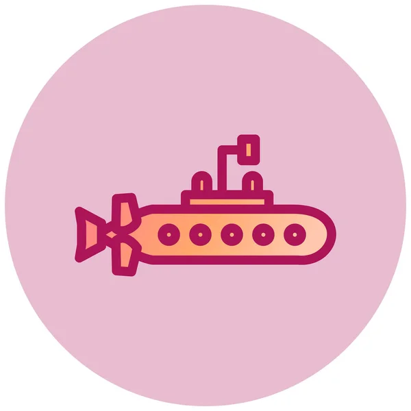 Submarine Web Icon Simple Illustration — Stock Vector