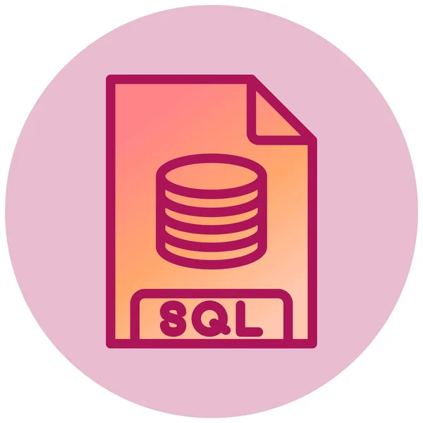 Sql File Format Icon Illustration — ストックベクタ