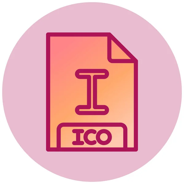 Ico Filformat Ikon Illustration — Stock vektor