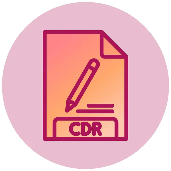 Cdr File Format Icon Illustration — ストックベクタ