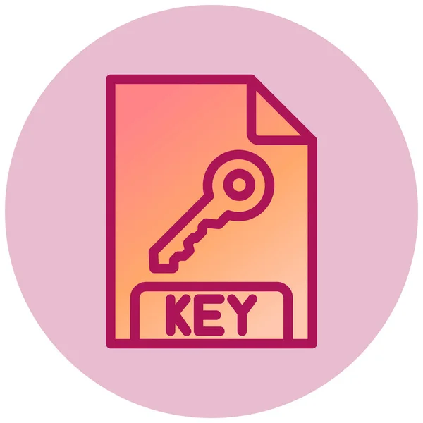 Key File Format Icon Illustration — Vettoriale Stock