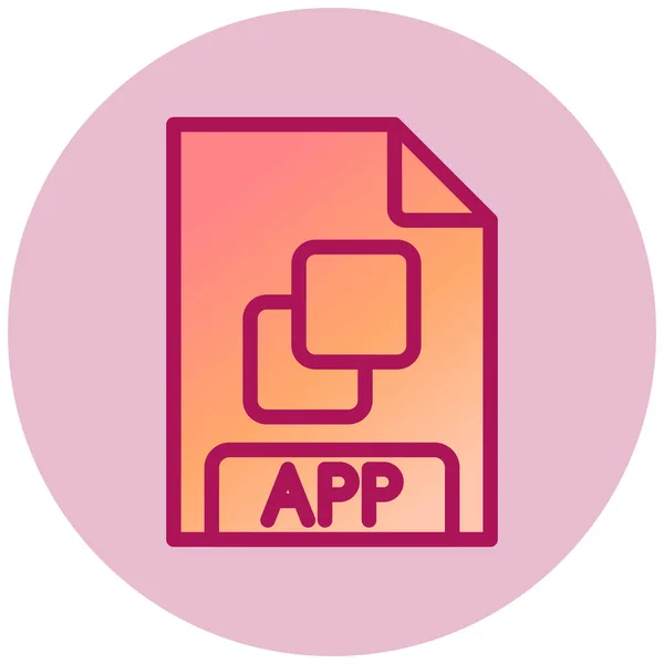 App File Format Icon Illustration - Stok Vektor