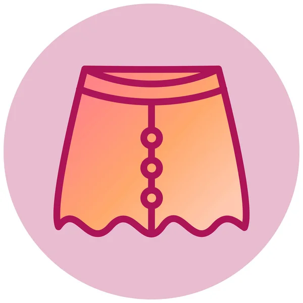 Skirt Shorts Dress Pants Flat Vector Icon — Stock Vector