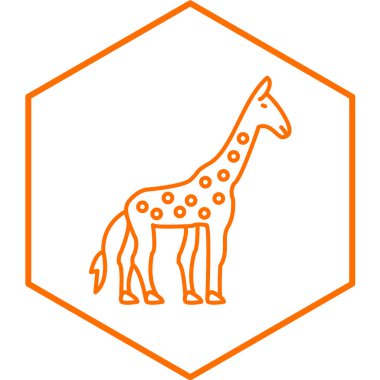 Beyaz arka planda izole edilmiş düz stil bir zürafa simgesi. hayvan sembolü çizimi.