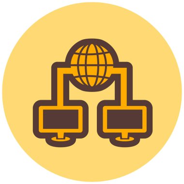 Çevrimiçi ağ. Basit illüstrasyon