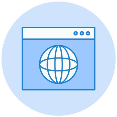 Tarayıcı. Web simgesi basit illüstrasyon