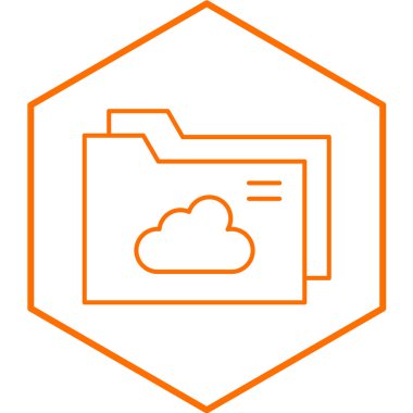 bulut depolama ikonu vektör illüstrasyonu