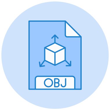 obj dosya biçimi simgesi, vektör illüstrasyonu