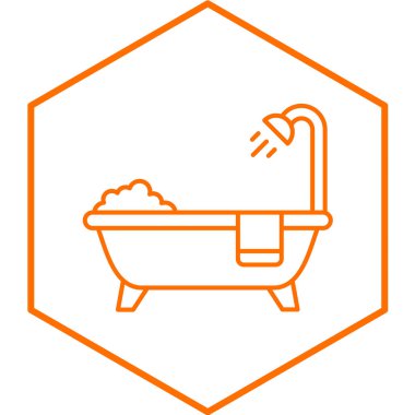 Küvet ikonu vektör illüstrasyonu