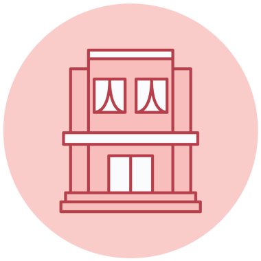 Bina. Web simgesi basit illüstrasyon