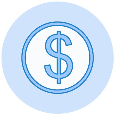 Dolar işareti simgesi, vektör çizimi