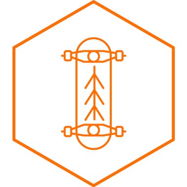 Kaykay simgesi, basit tasarım vektör çizimi