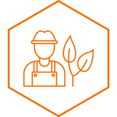 Çiftçi basit simgesi, vektör illüstrasyonu