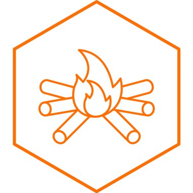 Kamp ateşi ikonu. vektör illüstrasyonu