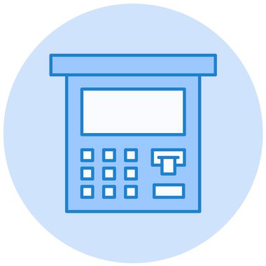 Atm Makinesi Vektör Şekil Simgesi Tasarımı