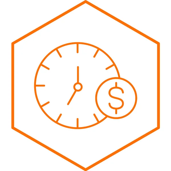 Time Money Simple Icon Vector Illustration — Stock Vector