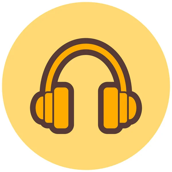 Auriculares Icono Web Ilustración Simple — Vector de stock