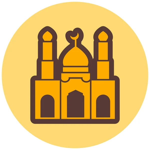 Moschea Web Icon Design Semplice — Vettoriale Stock