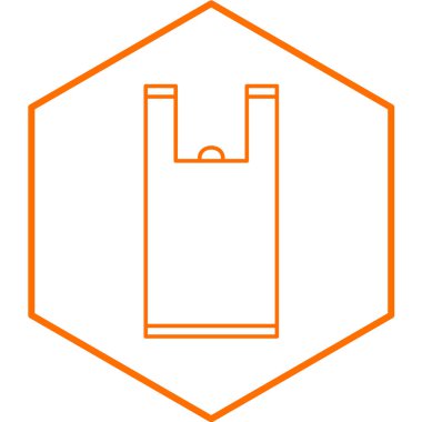 Plastik Torba basit simgesi, vektör illüstrasyonu