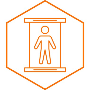 Beyaz arkaplanda gövde taraması simgesi, vektör illüstrasyonu