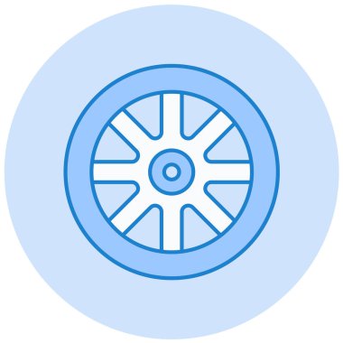 Tekerlekli modern simge vektör çizimi