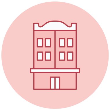 Bina. Web simgesi basit illüstrasyon