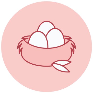 Yuvadaki yumurtalar. Web simgesi basit illüstrasyon