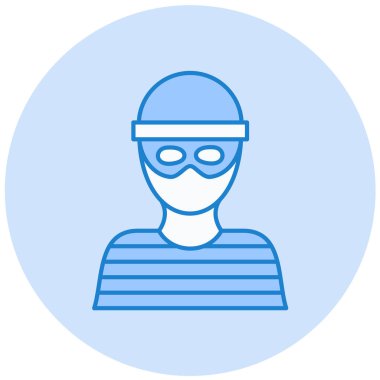 Maske simgesi olan adam, vektör illüstrasyonu