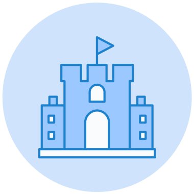 Şato. Web simgesi basit illüstrasyon