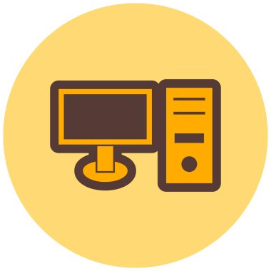 Bilgisayar. Web simgesi basit illüstrasyon