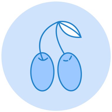 Kiraz. Web simgesi basit illüstrasyon