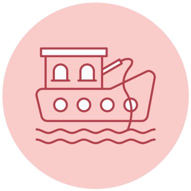 Gemi. Web simgesi basit illüstrasyon