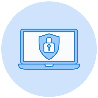 Asma kilitli bir laptop. Basit tasarım