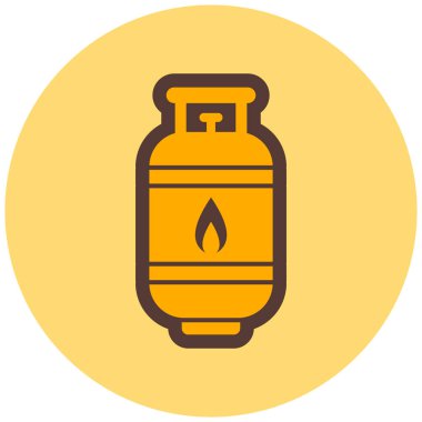 Gaz yakma ikonu. Web için su ısıtıcı vektör simgelerinin özet çizimi