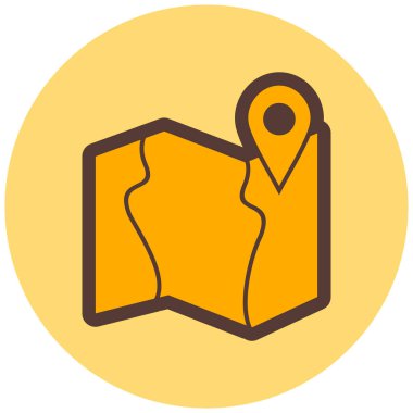 Harita. Web simgesi basit illüstrasyon