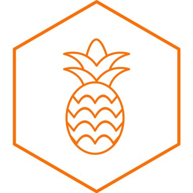 ananas ikonu vektör illüstrasyonu