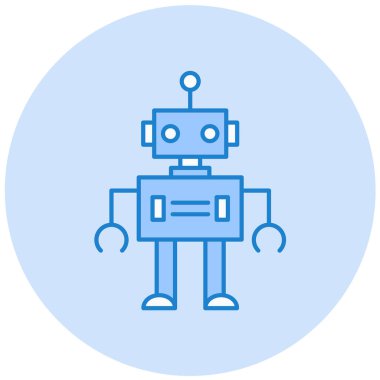 robot. Web simgesi basit illüstrasyon